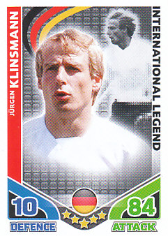 Jurgen Klinsmann Germany 2010 World Cup Match Attax International Legends #IL
